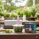Pink Vegetable Push Chopper 1.5L ABS Kitchen