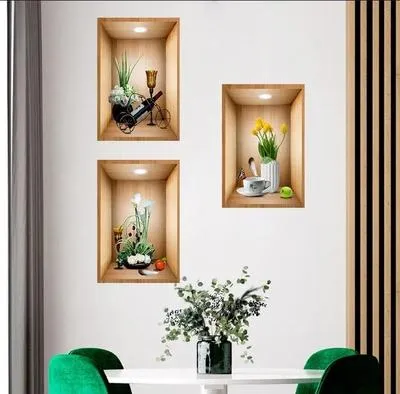 3D Wall Flower Stickers Set for Home Office Decor